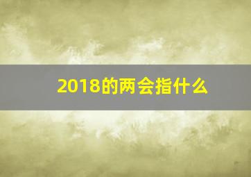 2018的两会指什么