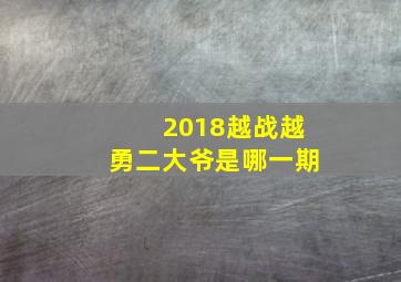 2018越战越勇二大爷是哪一期