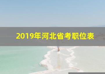 2019年河北省考职位表