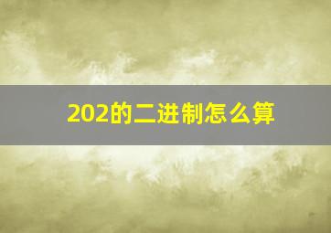 202的二进制怎么算