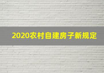 2020农村自建房子新规定