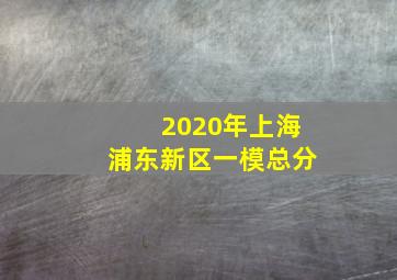 2020年上海浦东新区一模总分