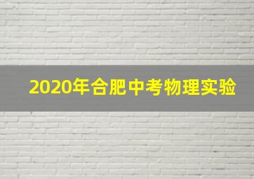 2020年合肥中考物理实验