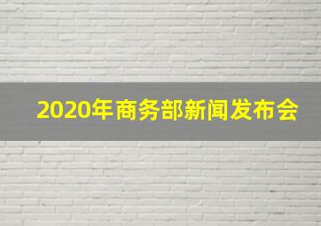 2020年商务部新闻发布会