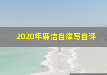 2020年廉洁自律写自评