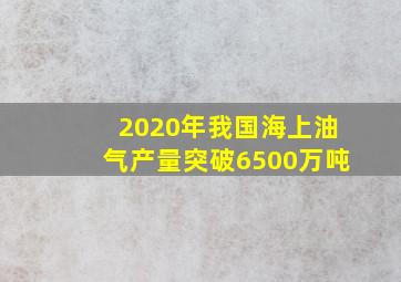 2020年我国海上油气产量突破6500万吨