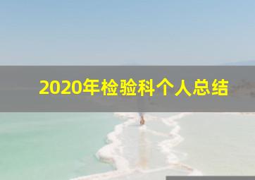 2020年检验科个人总结