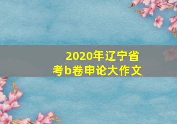 2020年辽宁省考b卷申论大作文