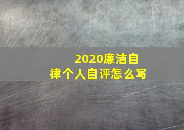 2020廉洁自律个人自评怎么写