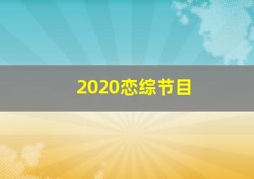 2020恋综节目