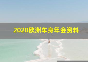 2020欧洲车身年会资料