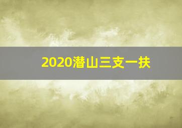 2020潜山三支一扶