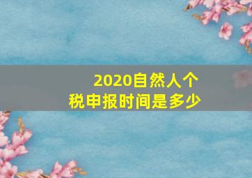 2020自然人个税申报时间是多少