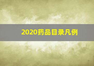 2020药品目录凡例