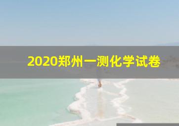 2020郑州一测化学试卷