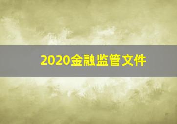 2020金融监管文件