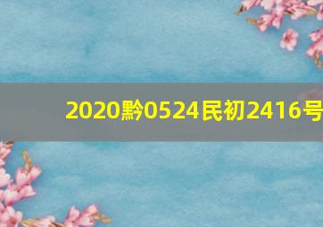 2020黔0524民初2416号