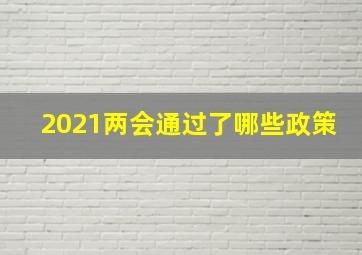 2021两会通过了哪些政策