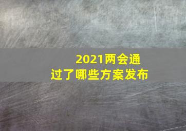 2021两会通过了哪些方案发布