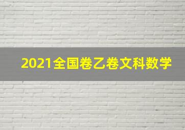 2021全国卷乙卷文科数学