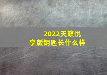 2022天籁悦享版钥匙长什么样