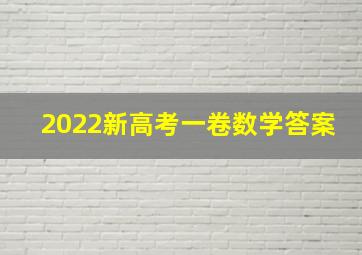 2022新高考一卷数学答案