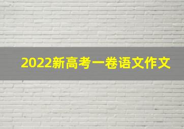 2022新高考一卷语文作文