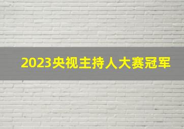 2023央视主持人大赛冠军