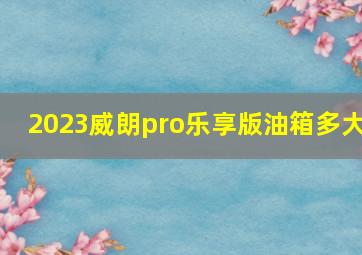 2023威朗pro乐享版油箱多大