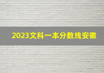 2023文科一本分数线安徽