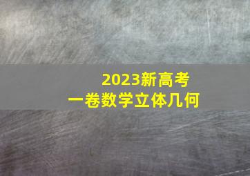 2023新高考一卷数学立体几何