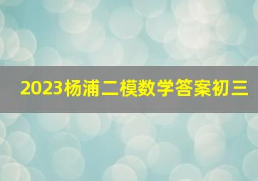 2023杨浦二模数学答案初三