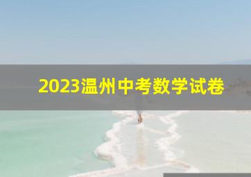 2023温州中考数学试卷