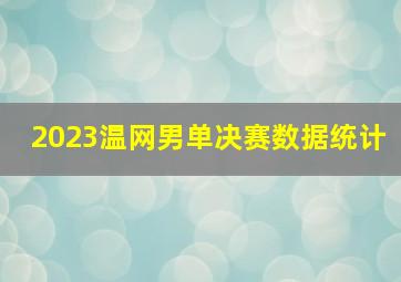 2023温网男单决赛数据统计