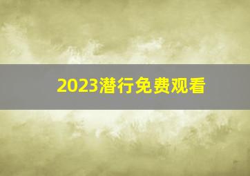 2023潜行免费观看