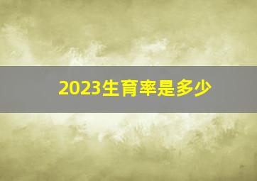 2023生育率是多少