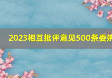 2023相互批评意见500条委婉