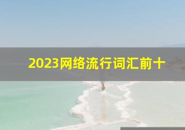 2023网络流行词汇前十