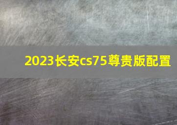 2023长安cs75尊贵版配置