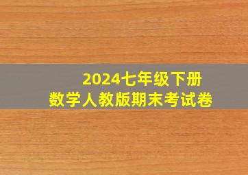 2024七年级下册数学人教版期末考试卷