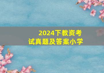 2024下教资考试真题及答案小学