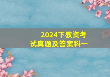 2024下教资考试真题及答案科一