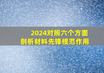 2024对照六个方面剖析材料先锋模范作用