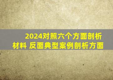 2024对照六个方面剖析材料 反面典型案例剖析方面