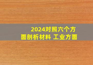 2024对照六个方面剖析材料 工业方面