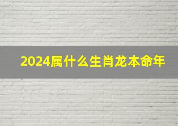 2024属什么生肖龙本命年