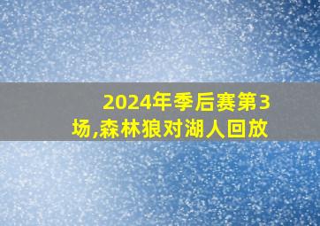 2024年季后赛第3场,森林狼对湖人回放