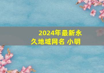 2024年最新永久地域网名 小明