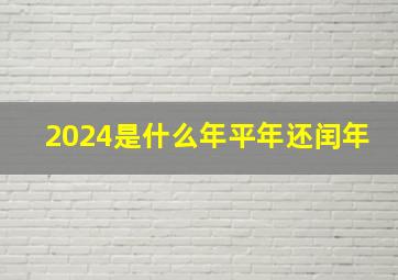 2024是什么年平年还闰年