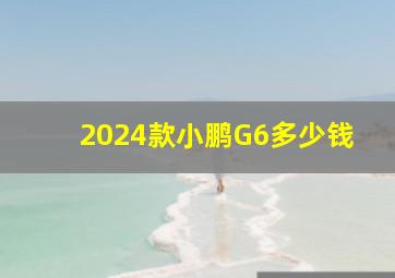 2024款小鹏G6多少钱